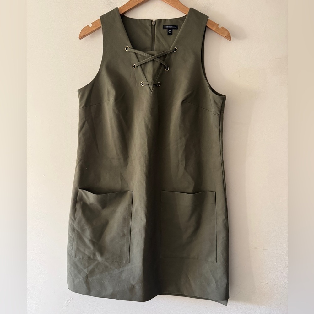 Who What Wear Army Green Shift Dress